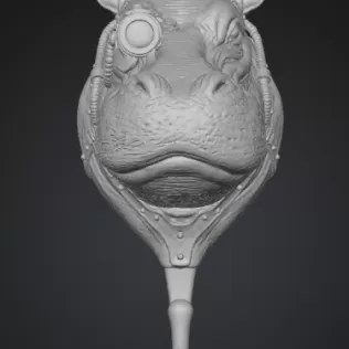 STL File Description — Steampunk Hippo Wall Hook