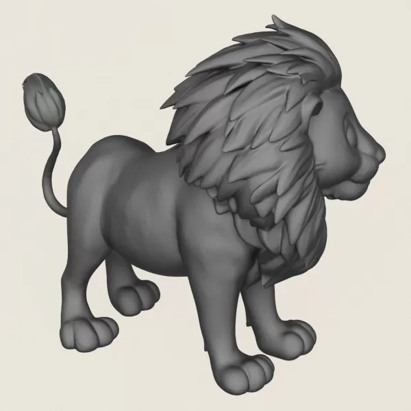 Lion Toy Print Ready 3D Model - Model preview 4