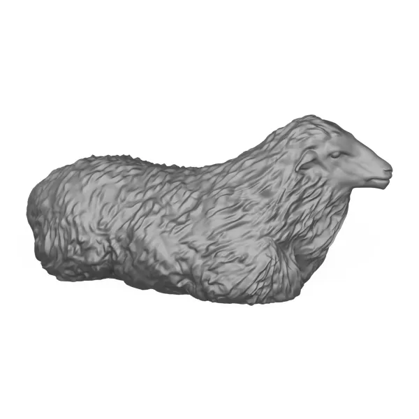 Sitting Sheep 3D Print Model - Model preview 5