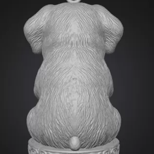 Cute Puppy Pendant — Heart Holding Figurine - Model thumbnail 3