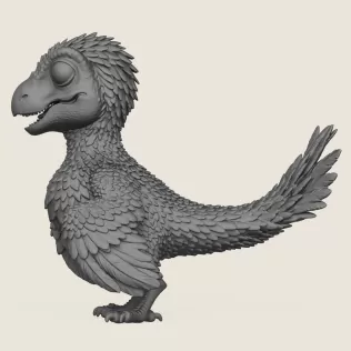 Dinosaur Bird Baby Print Ready 3D Model - Model thumbnail 3