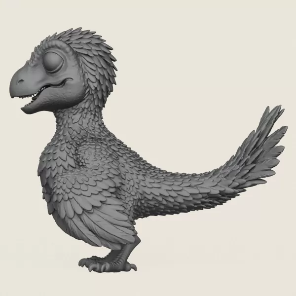Dinosaur Bird Baby Print Ready 3D Model - Model preview 3