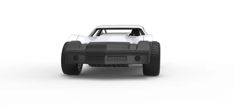 Vintage Dirt late model Race car Version 3 Scale 1:25 - Model preview 6