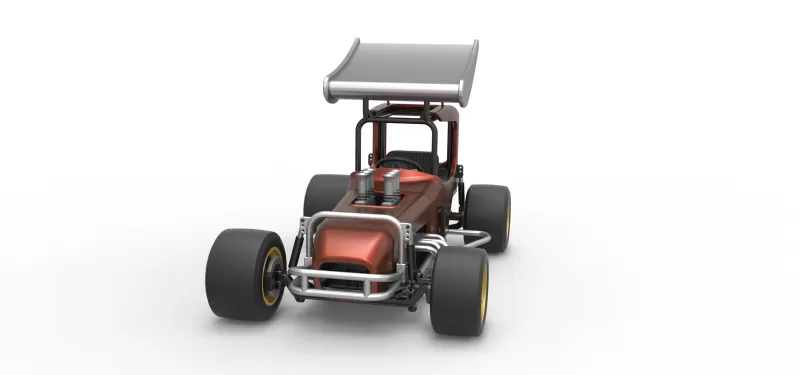 Vintage Winged Supermodified stock car Scale 1:25 - Model preview 5
