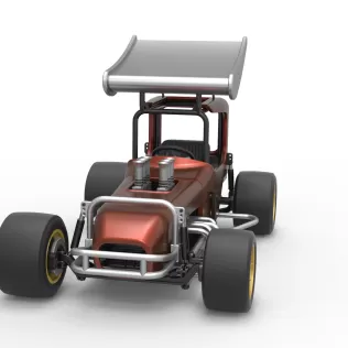 Vintage Winged Supermodified stock car Scale 1:25 - Model thumbnail 5
