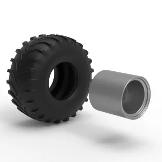 Rear wheel from Mud dragster Scale 1:25 - Model thumbnail 10