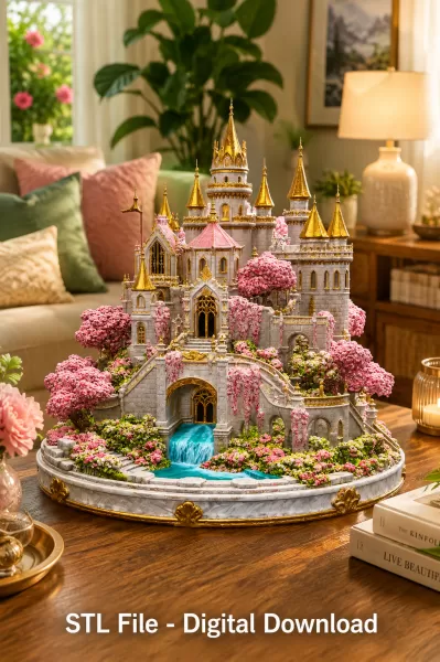 Blossom Crown Castle STL File for 3D Print - Model preview 4