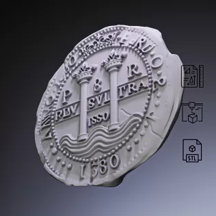 Piece of Eight Coin #RoZ - Model thumbnail 3