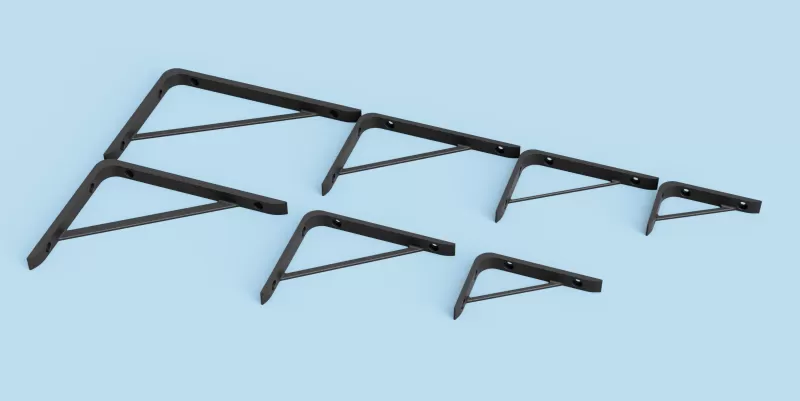 L-Shaped Shelf Brackets – Multiple Sizes - Model preview 2