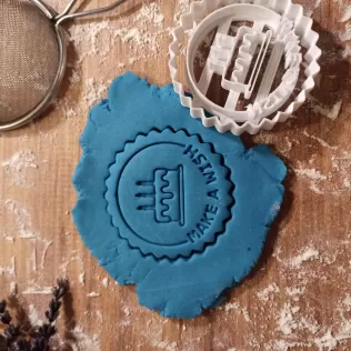 Happy Birthday Cake Cookie & Clay Cutter, With Make a Wish Text