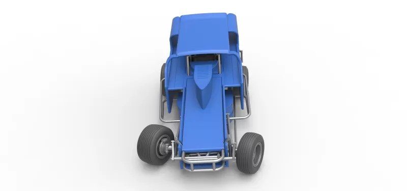 Vintage Dirt Modified stock car Version 2 while turning 1:25 - Model preview 8