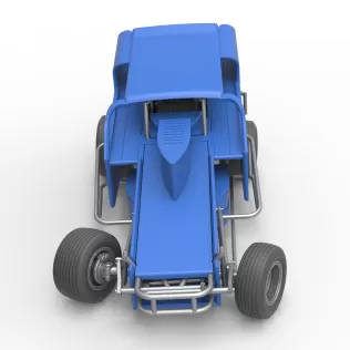 Vintage Dirt Modified stock car Version 2 while turning 1:25 - Model thumbnail 8