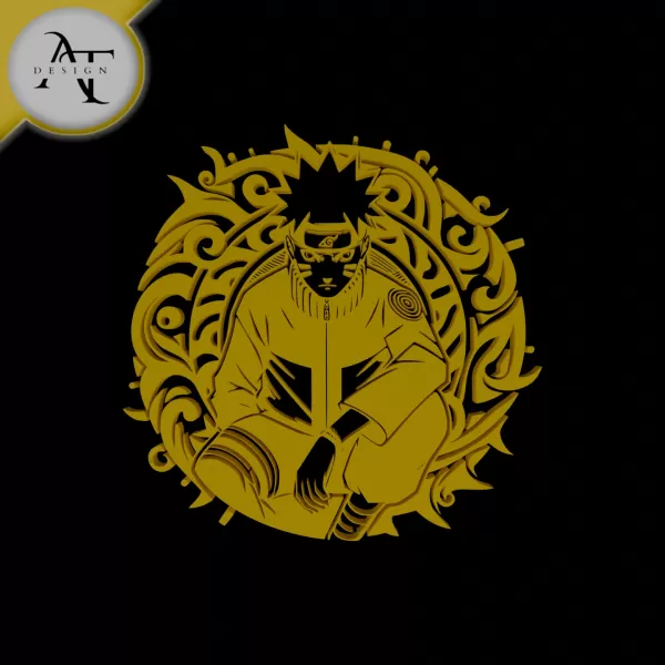 Naruto Uzumaki - Silhouette - 2D Wall Art Decor - Model preview 1