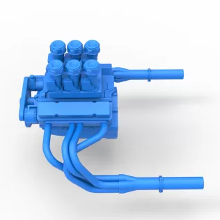 Engine of Vintage Supermodified stock car Version 2 Scale 1:25 - Model thumbnail 9