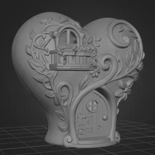 Fantasy Heart Fairy House - STL File 3D Printable - Model thumbnail 11