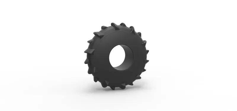 Dirt dragster rear tire at speed Scale 1:25 - Model preview 1