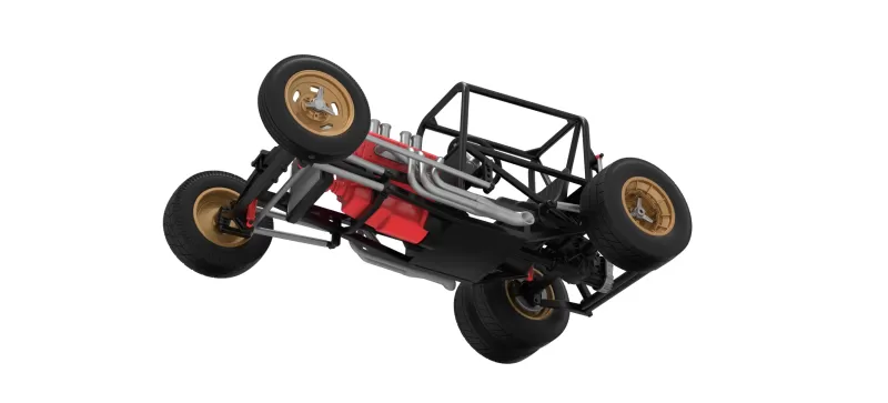 Vintage Dirt Supermodified stock car Base Version 2 Scale 1:25 - Model preview 3