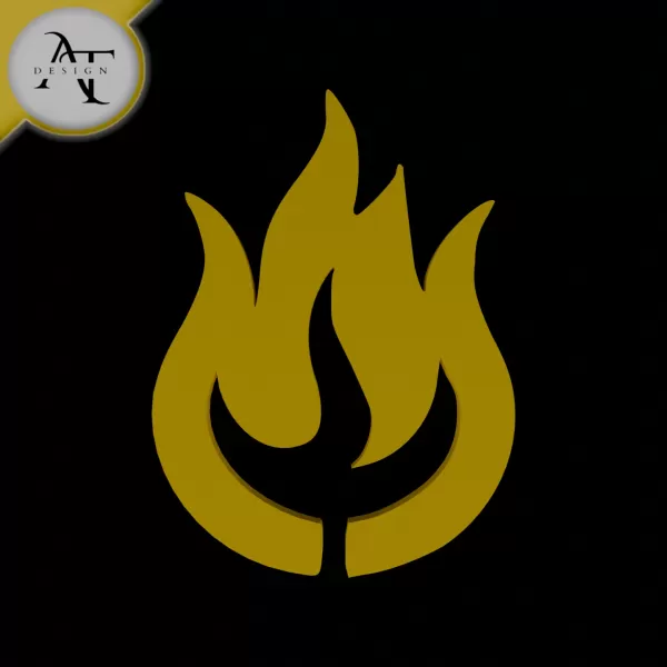 Simple Flame Symbol - 2D Art - Model preview 1