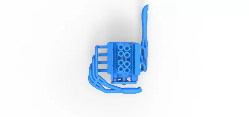 Engine V8 for Supermodified race car Version 3 Scale 1:25 - Model preview 7