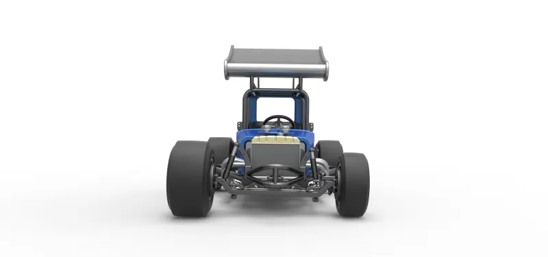 Vintage Winged Supermodified stock car Version 2 Scale 1:25 - Model preview 7