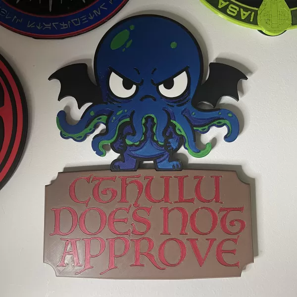 Cthulu Does Not Approve Wall Plaque - Model preview 1