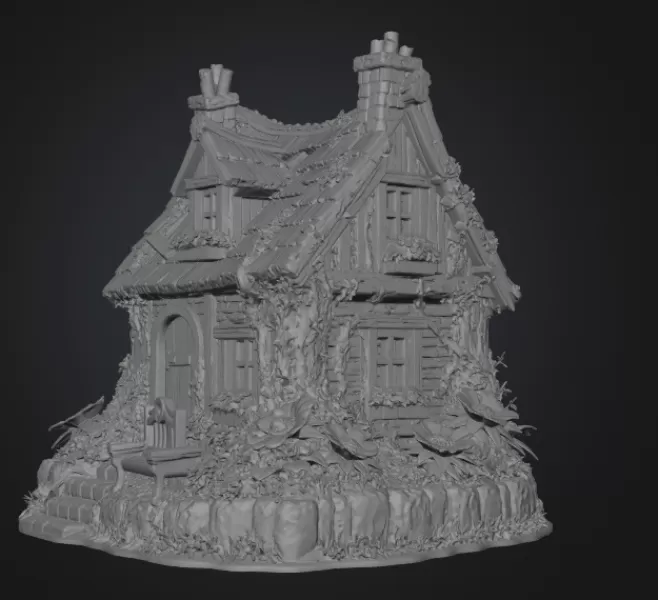 Cozy Fantasy House STL for 3D Printing - Model preview 9