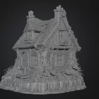 Cozy Fantasy House STL for 3D Printing - Model thumbnail 9