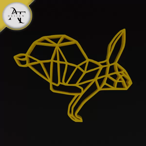 Rabbit - Geometric - 2D Wall Art Decor - Model preview 1