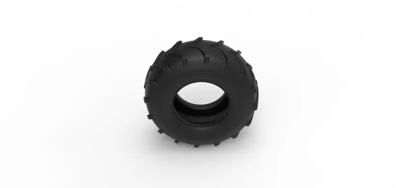 Mud dragster front tire 5 Scale 1:25 - Model preview 6