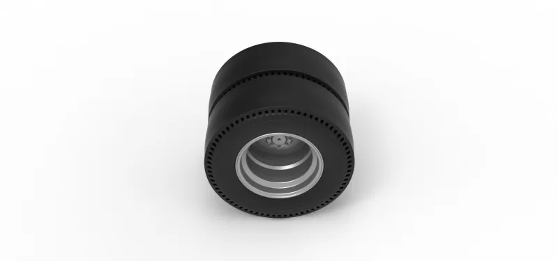 Double Wheel of vintage dragster Scale 1:25 - Model preview 6