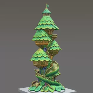 Advertising Enchanted Spiral Tree Tower STL File 3D Printable Fa - Model thumbnail 6