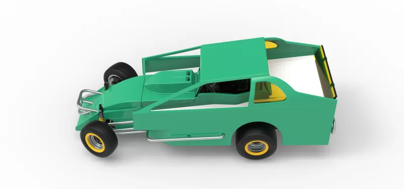 Northeast Dirt Modified stock car while turning V2 Scale 1:25 - Model preview 10