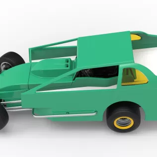 Northeast Dirt Modified stock car while turning V2 Scale 1:25 - Model thumbnail 10