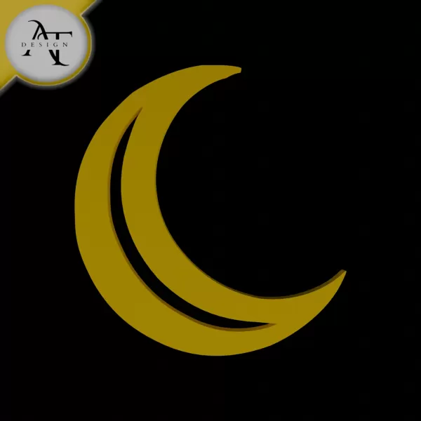 Simple Moon Symbol - 2D Art - Model preview 1