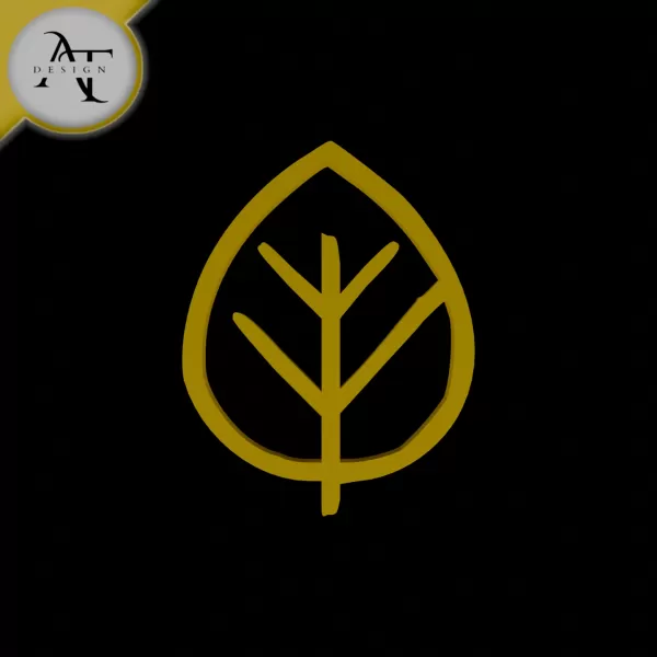 Simple Leaf Symbol - 2D Art - Model preview 1
