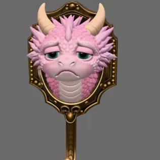 Grumpy Dragon Wall Hook STL File for 3D Print - Model thumbnail 3
