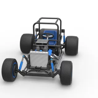 Vintage Dirt Supermodified stock car Base Scale 1:25 - Model thumbnail 5