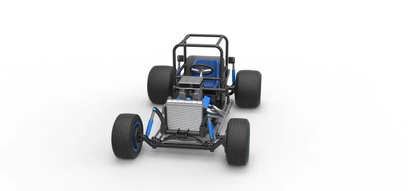 Vintage Dirt Supermodified stock car Base Scale 1:25 - Model preview 5