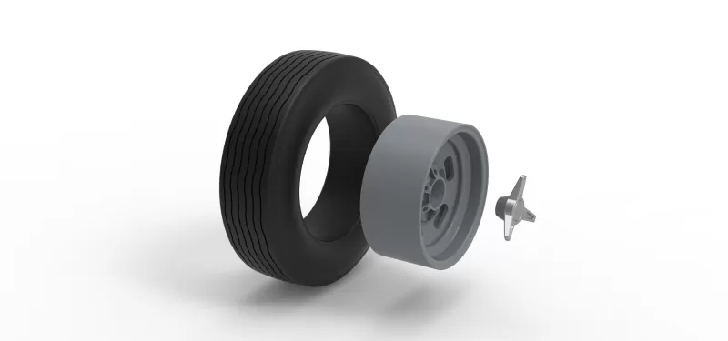 Front wheel of Vintage Champ car Version 2 Scale 1 to 25 - Model preview 9