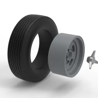 Front wheel of Vintage Champ car Version 2 Scale 1 to 25 - Model thumbnail 9