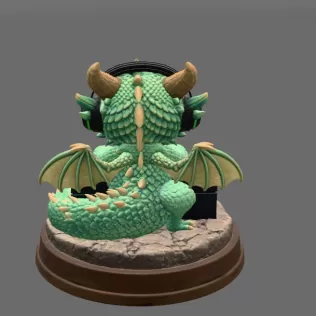 DJ Dragon Figurine – STL File for 3D Printing - Model thumbnail 5