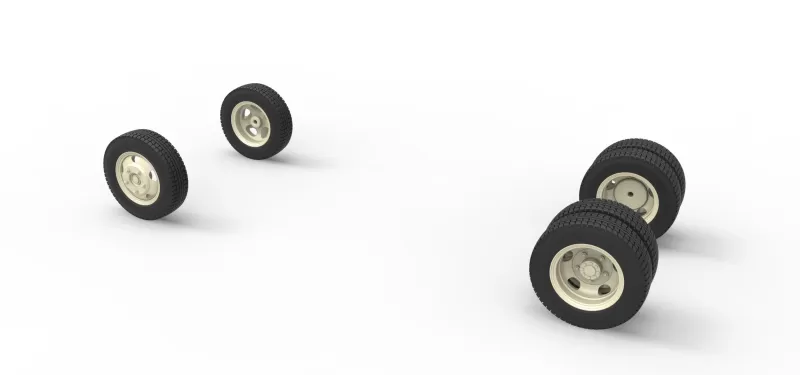 Wheel Set of Vintage truck Scale 1:25 - Model preview 7