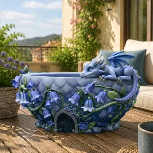 Baby Dragon Flower Bowl STL File for 3D Print - Model thumbnail 3
