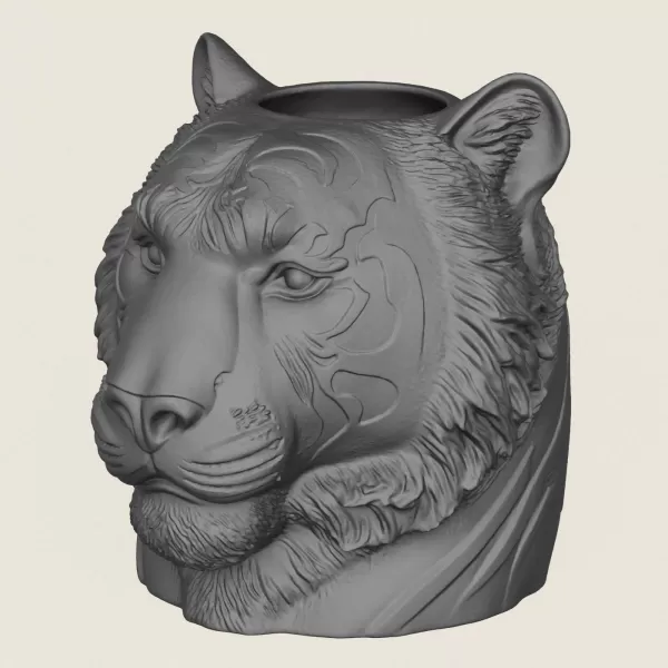 Tiger Head Plant Pot - Model preview 1