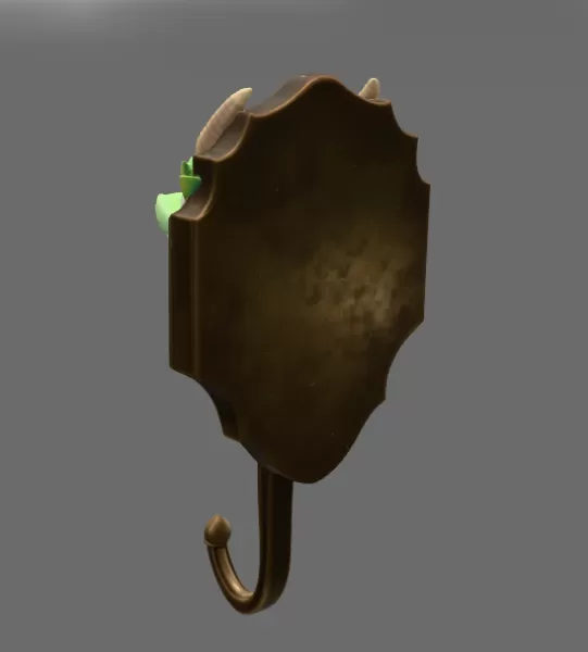 Cute Dragon Wall Hook STL File Digital Download - Model preview 5