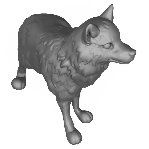 3D Printable Cartoon Wolf - Model preview 5