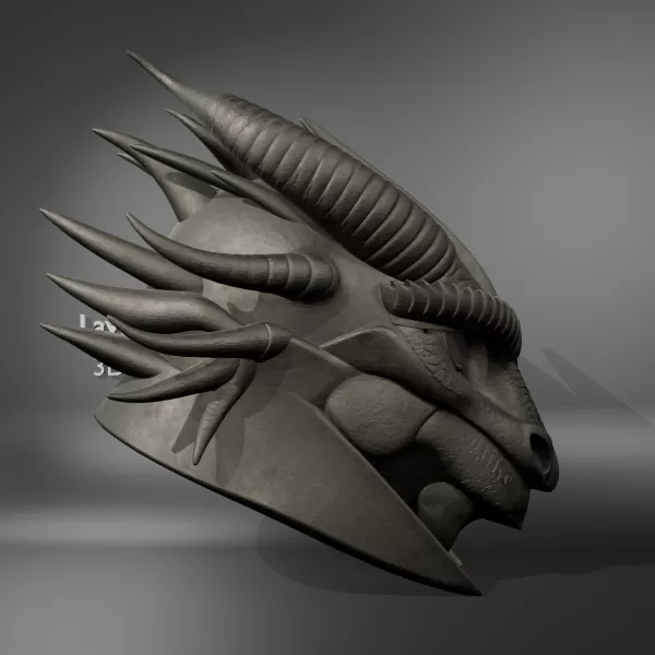Dragon Warrior Helmet - Model preview 3