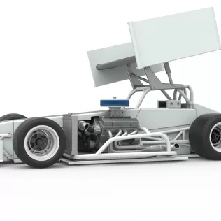 Supermodified front engine Winged race car V4 Scale 1:25 - Model thumbnail 2