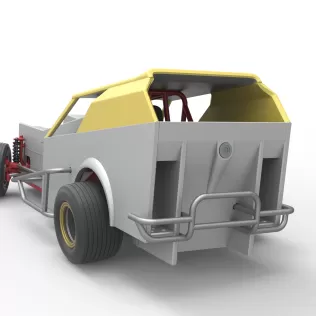Vintage Dirt Modified stock car V7 while turning Scale 1:25 - Model thumbnail 14