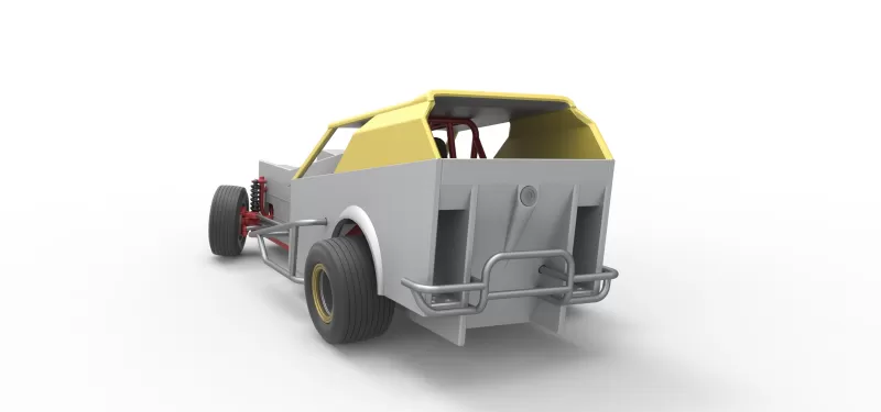 Vintage Dirt Modified stock car V7 while turning Scale 1:25 - Model preview 14